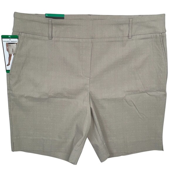 Hilary Radley Womens X-Large Sand Tan Shorts Mid-Rise Bermuda Dressy Casual New - Picture 1 of 11